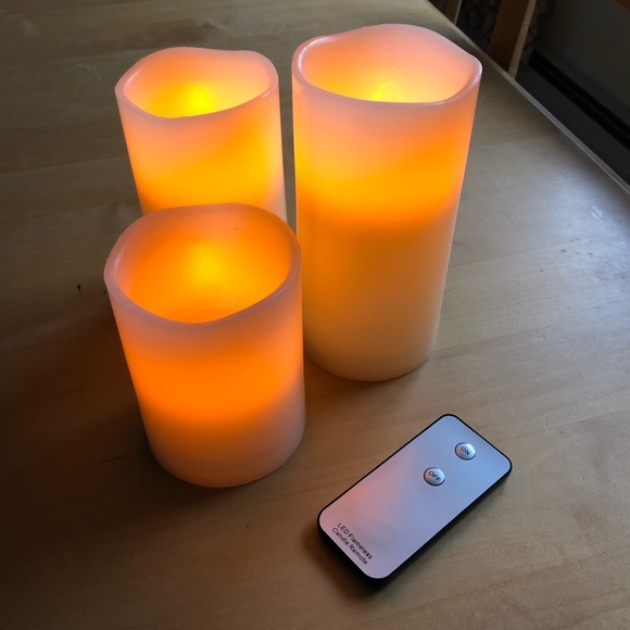 Other - Flameless Glowing Remote Controlled Wax Candles